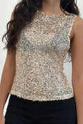 Glorol - See-Through Sleeveless Slim Fit Top