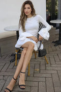 Glorol - Elegant Knitted Long Sleeve A-Line Bodycon Mini Dress