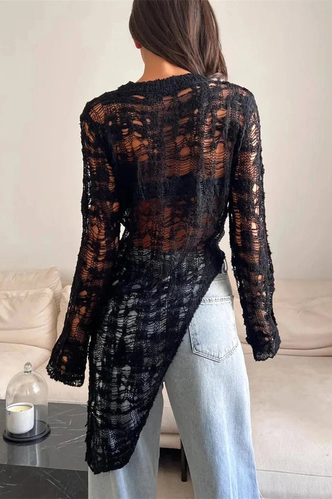 Glorol - Hollow Out Loose Patchwork Top
