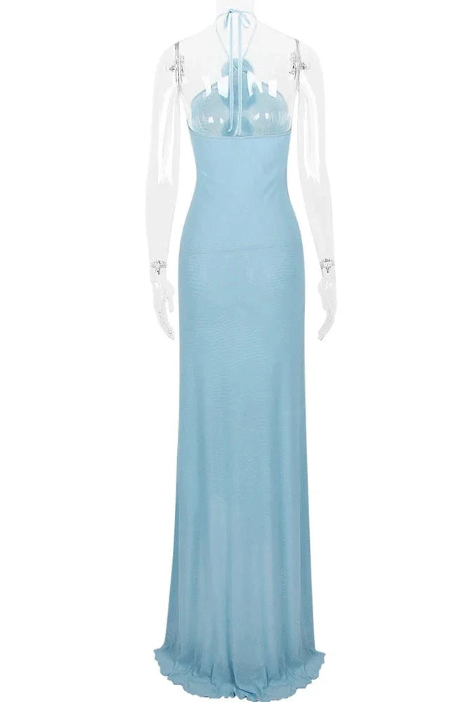 Glorol - Elegant Bodycon Slim Backless Maxi Dress