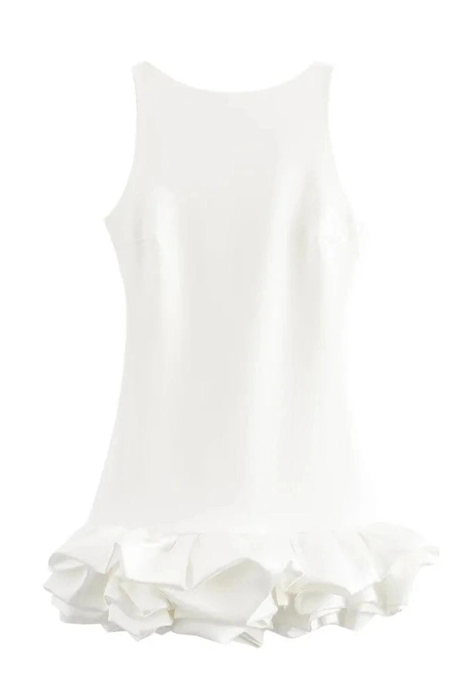 Glorol - Patchwork Sleeveless High Waist Backless Mini Dress