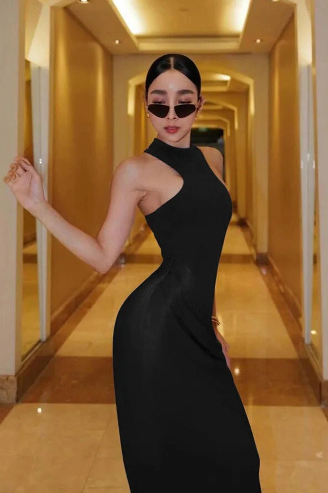 Glorol - Sleeveless Backless Bodycon Maxi Dress