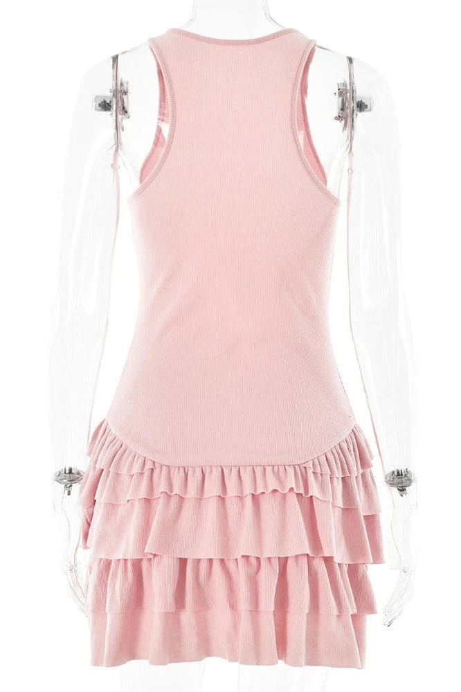 Glorol - Patchwork Slim Sleeveless Bodycon Mini Dress