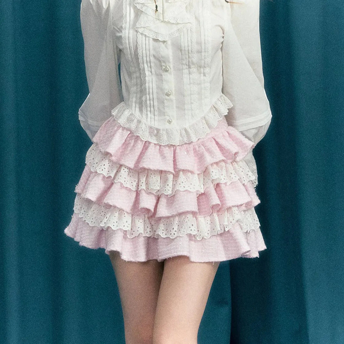 Glorol - Kawaii Layered High Waist Lace Skirt