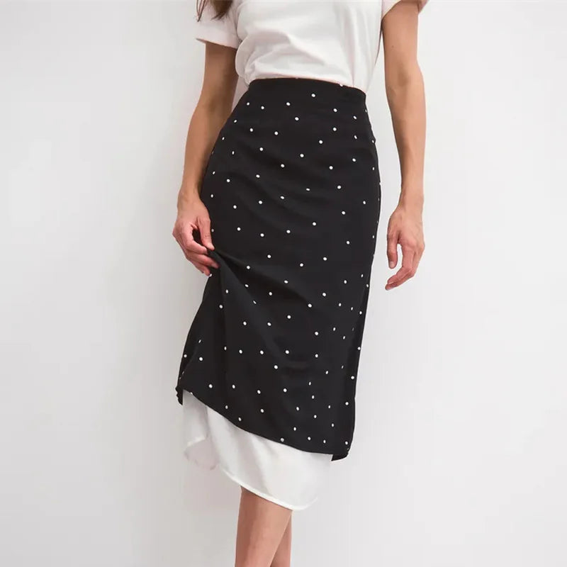 Glorol - High Waist Patchwork Skirt