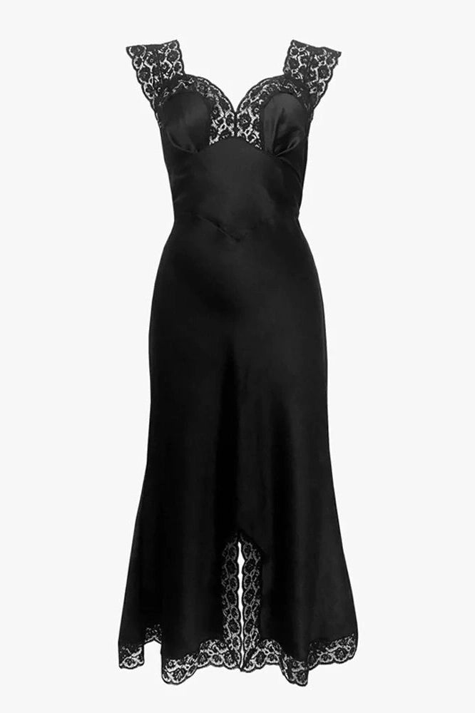 Glorol - Lace Printed Patchwork Slim Mini Dress