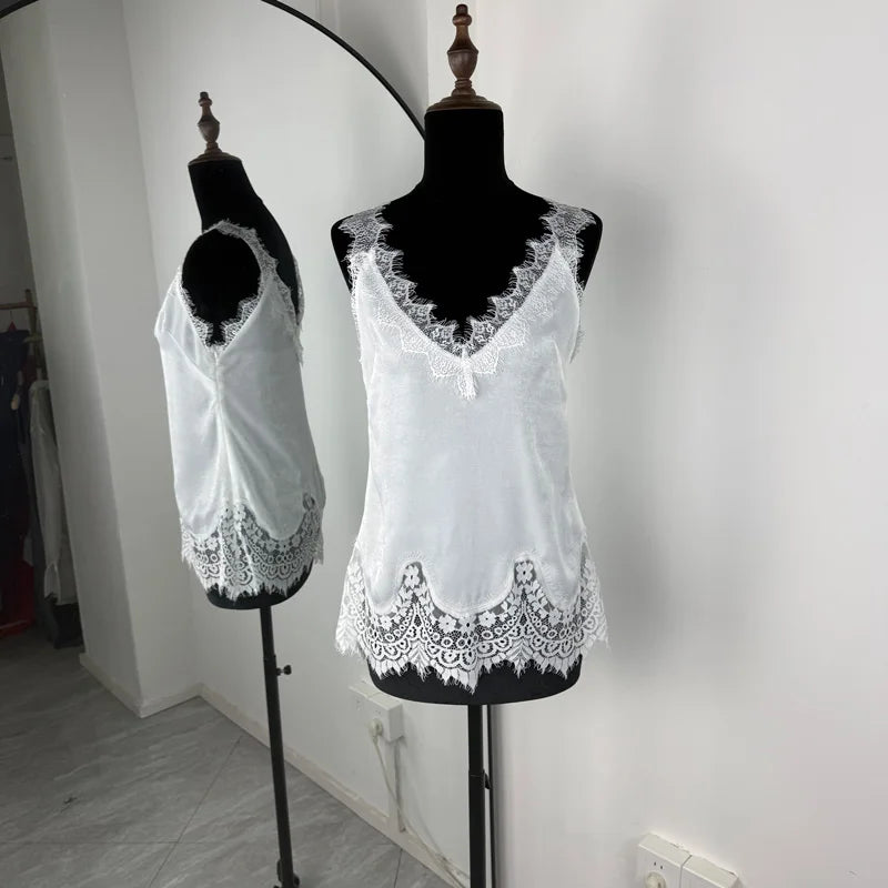 Glorol - High Waist Lace Patchwork Printed Skirt