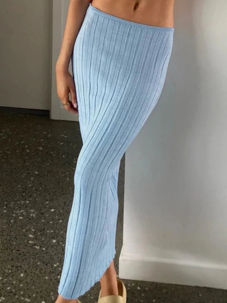 Glorol - Dropped Waist See Through Cover-Up Skirt