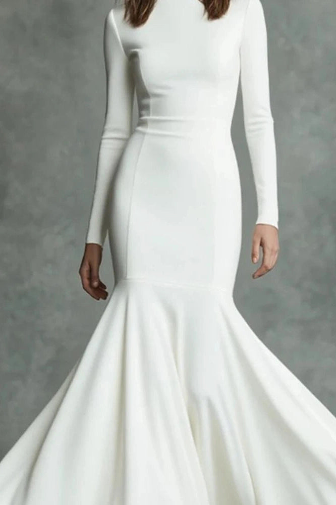Glorol - Elegant Slim High Waist Turtleneck Long Sleeve Maxi Dress