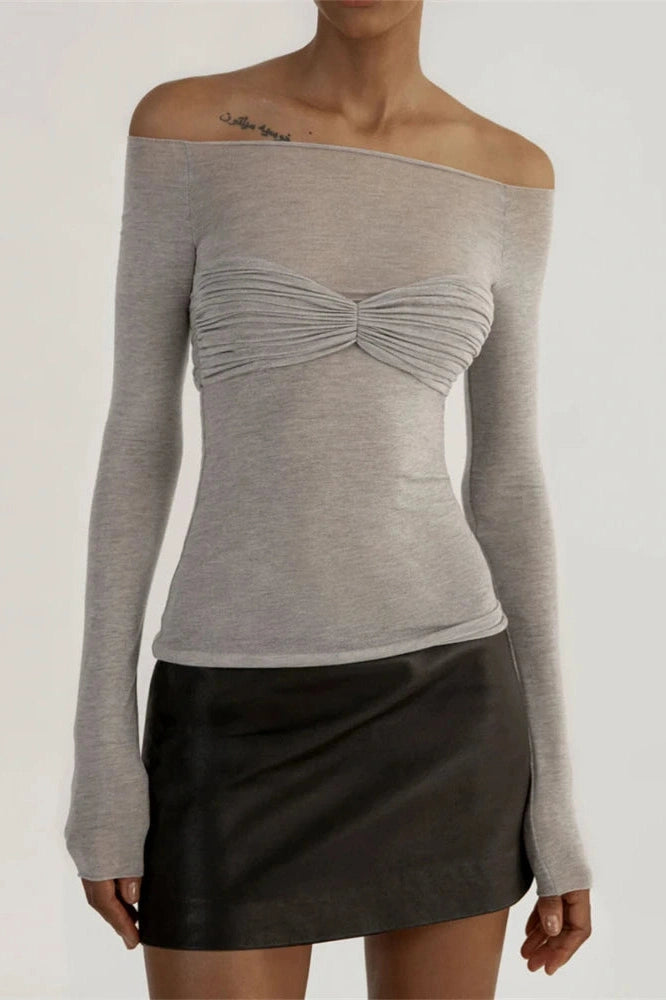 Glorol - Short Sleeve Off-Shoulder See-Through Top