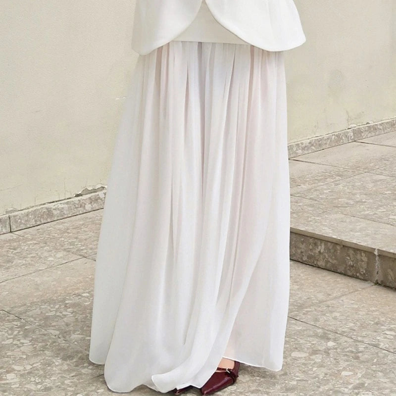 Glorol - Paneled High-Waisted Flowy Skirt
