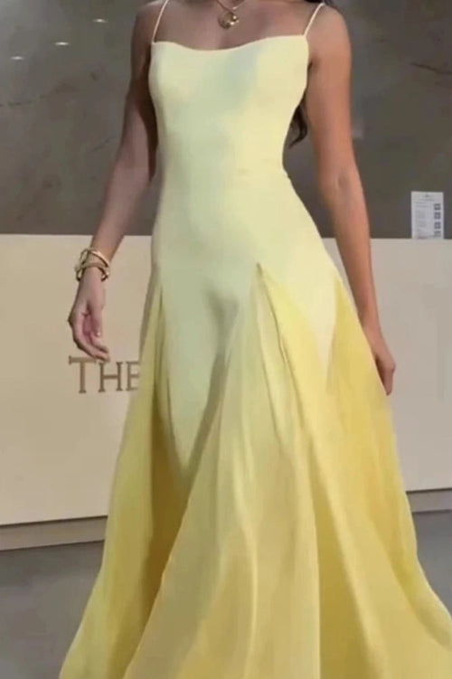 Glorol - Elegant Backless High Waist Pleated Sleeveless Maxi Dress