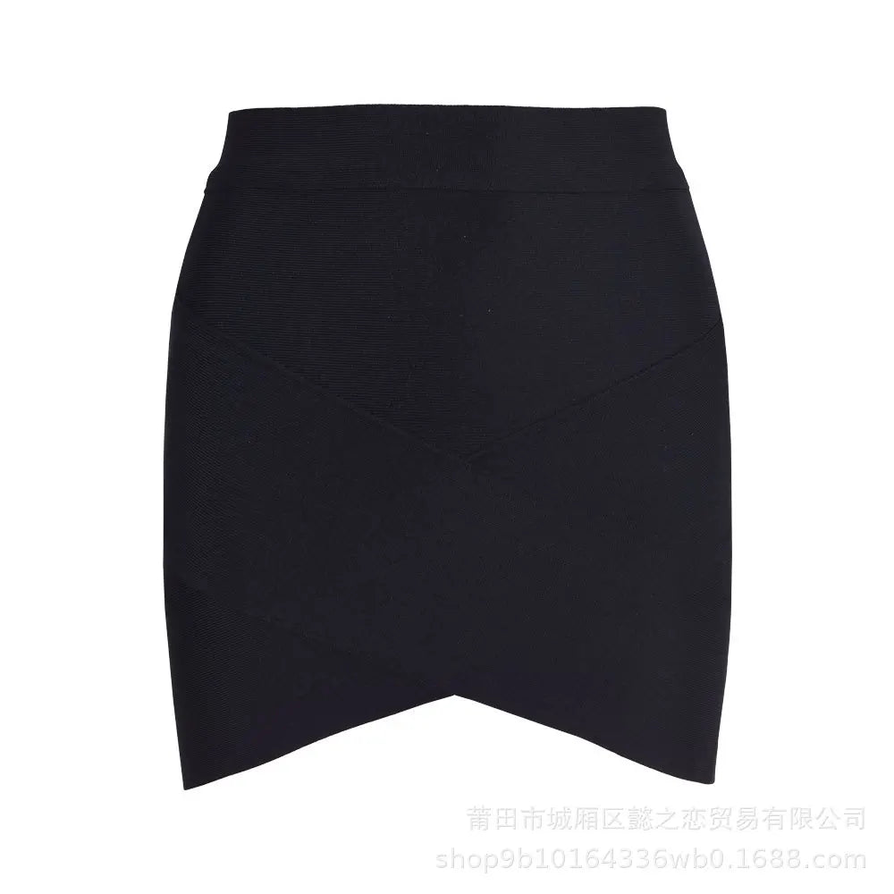 Glorol - High Waist Slit Bandage Hip Wrap Skirt