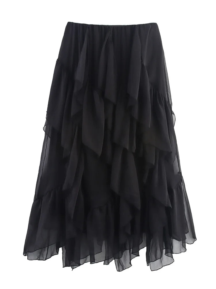 Glorol - High Waist Patchwork Skirt