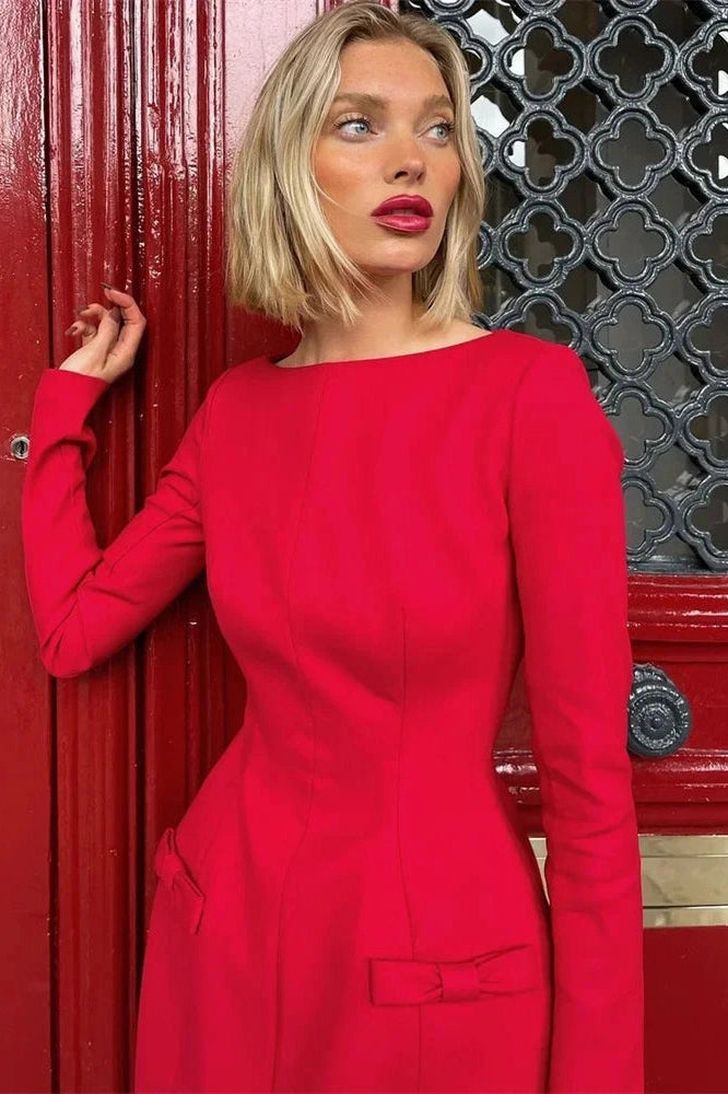 Glorol - Elegant Slim Patchwork High Waist Mini Dress