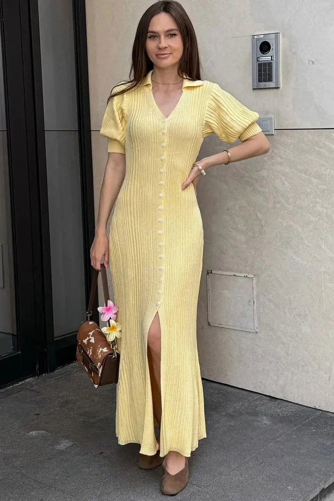 Glorol - Elegant Short Sleeves Loose Maxi Dress