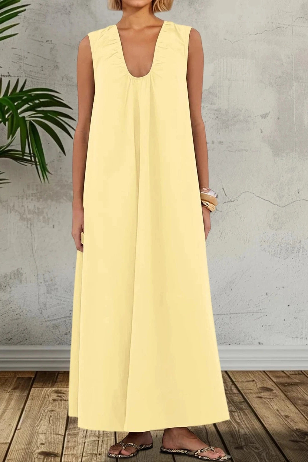 Glorol - Elegant Sleeveless Loose Maxi Dress