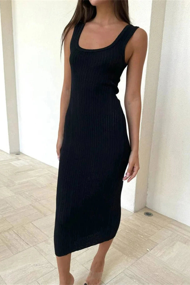 Glorol - Patchwork Strapless High Waist Midi Dress