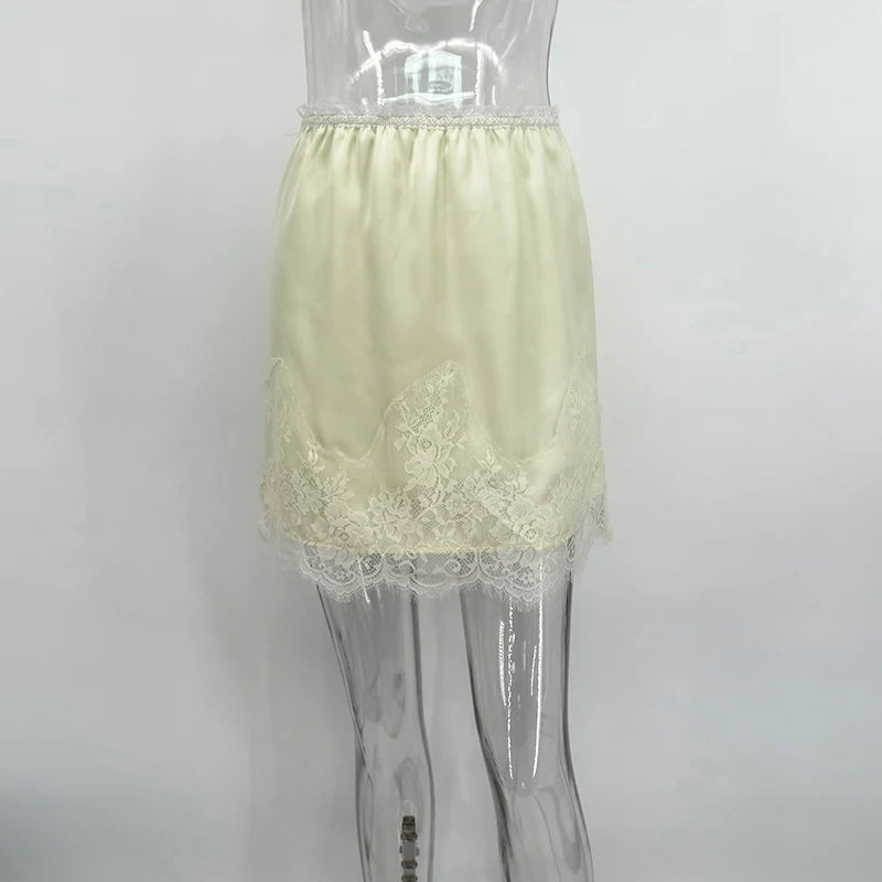 Glorol - High Waist Loose Lace Skirt
