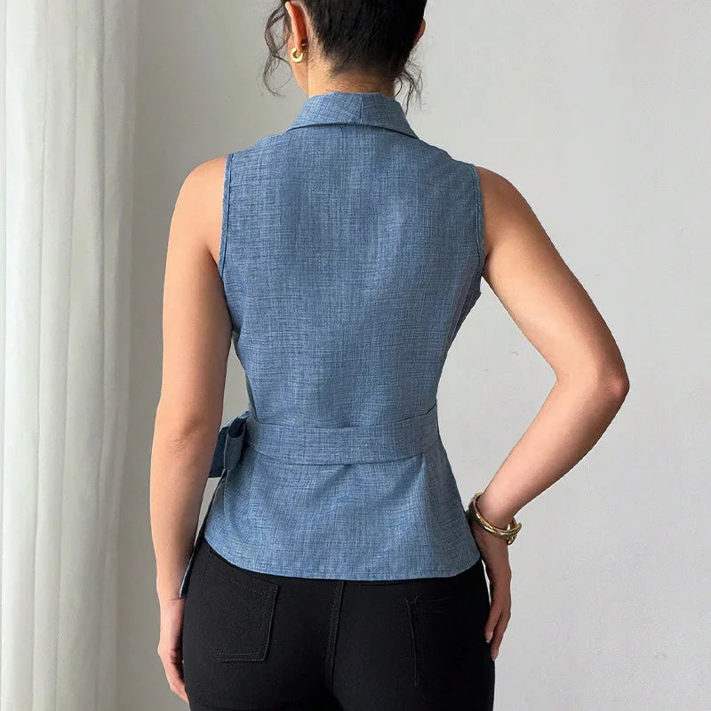 Glorol - Elegant Sleeveless Slim Top