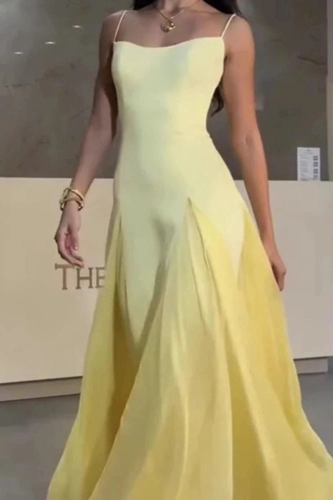 Glorol - Elegant Backless High Waist Pleated Sleeveless Maxi Dress