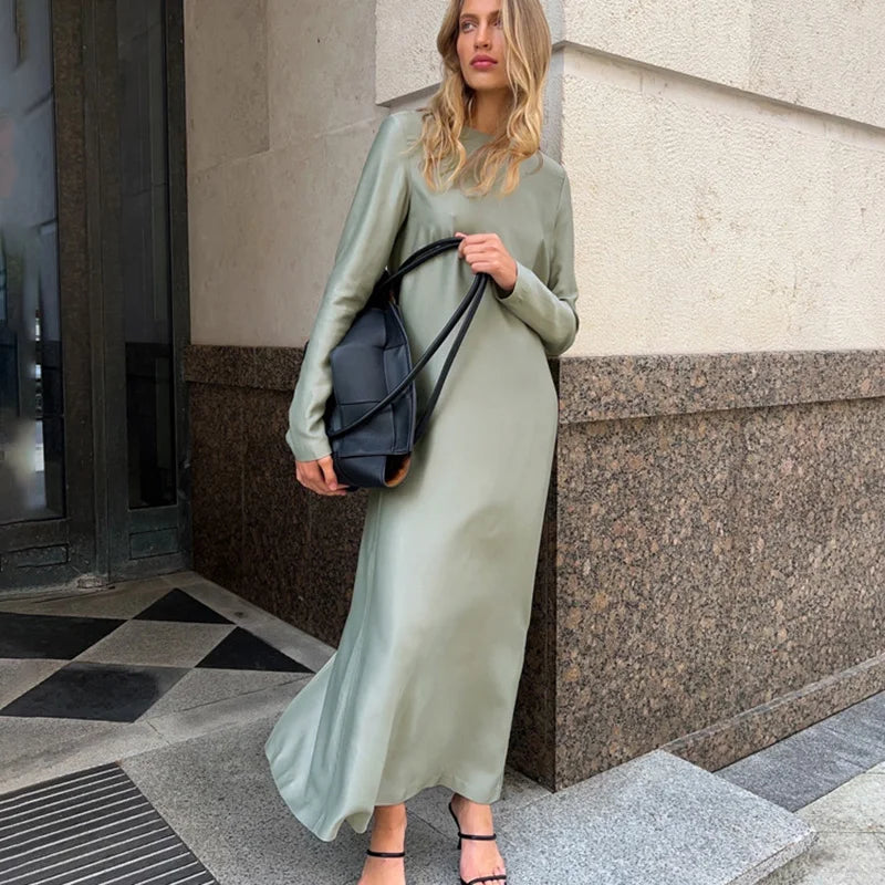 Glorol - Patchwork High Waist Split Maxi Dress