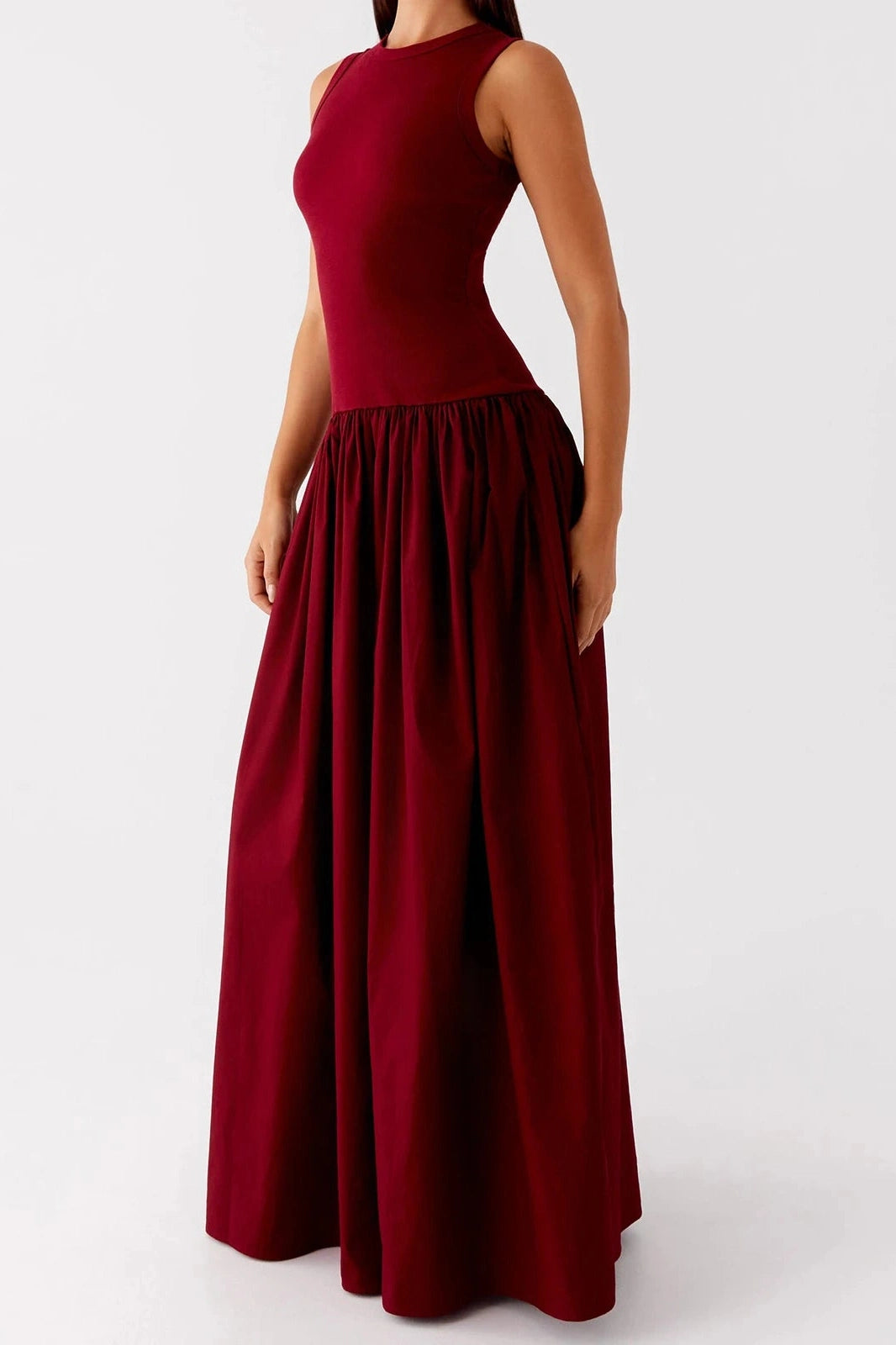 Glorol - Elegant Sleeveless A-Line Maxi Dress