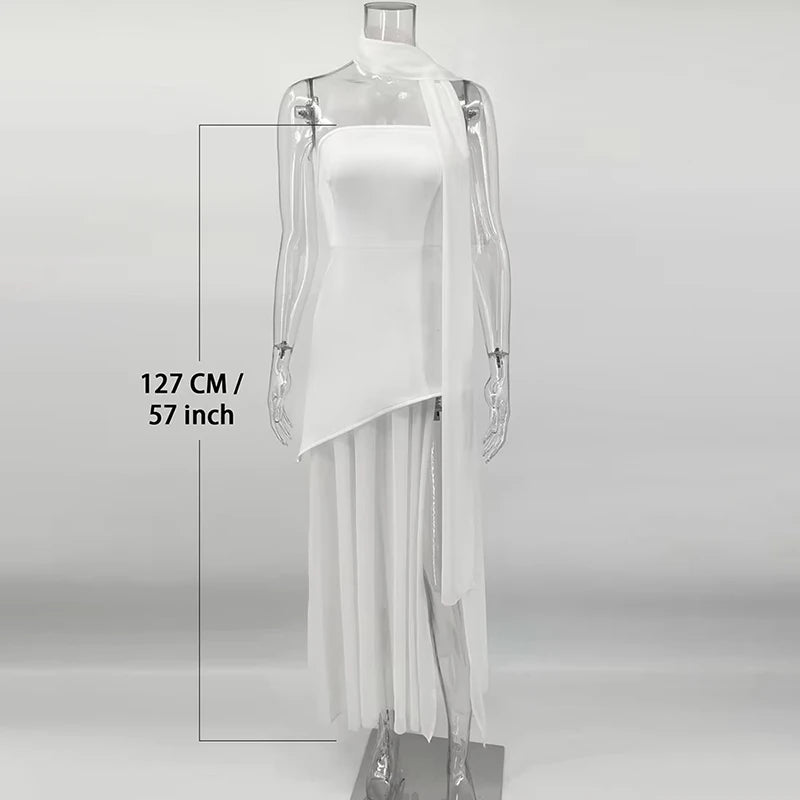 Glorol - Elegant Strapless Sleeveless Maxi Dress