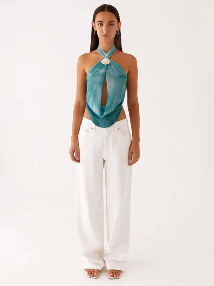 Glorol - Off-Shoulder Sleeveless Backless Top