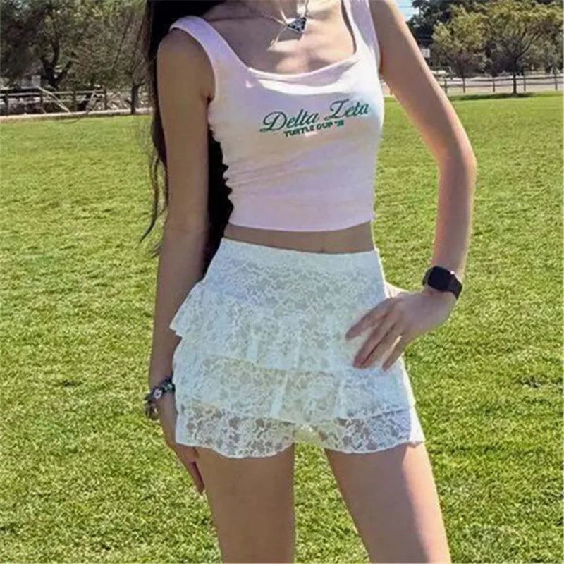 Glorol - Elegant Lace Ruffle Skirt