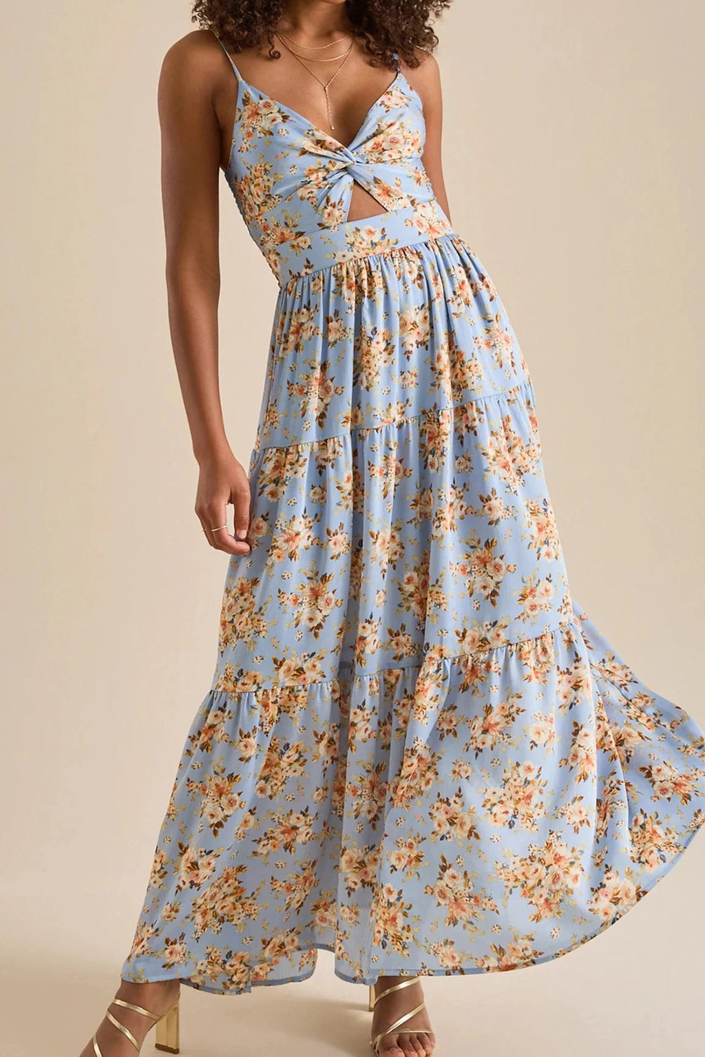 Glorol - Elegant Sleeveless V-Neck Maxi Dress