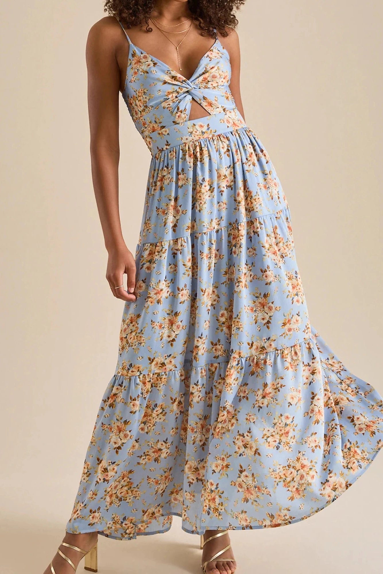 Glorol - Elegant Sleeveless V-Neck Maxi Dress