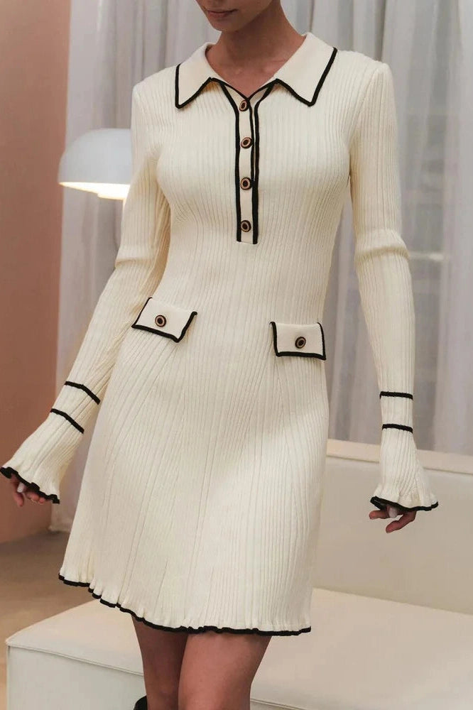 Glorol - Long Sleeve High Waist Midi Dress