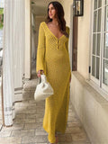 Glorol - See-Through Knitted Maxi Dress