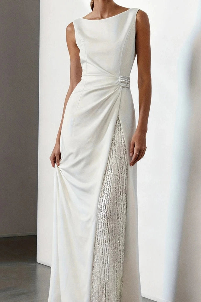 Glorol - Hollow Out O-Neck Sleeveless High Waist Maxi Dress