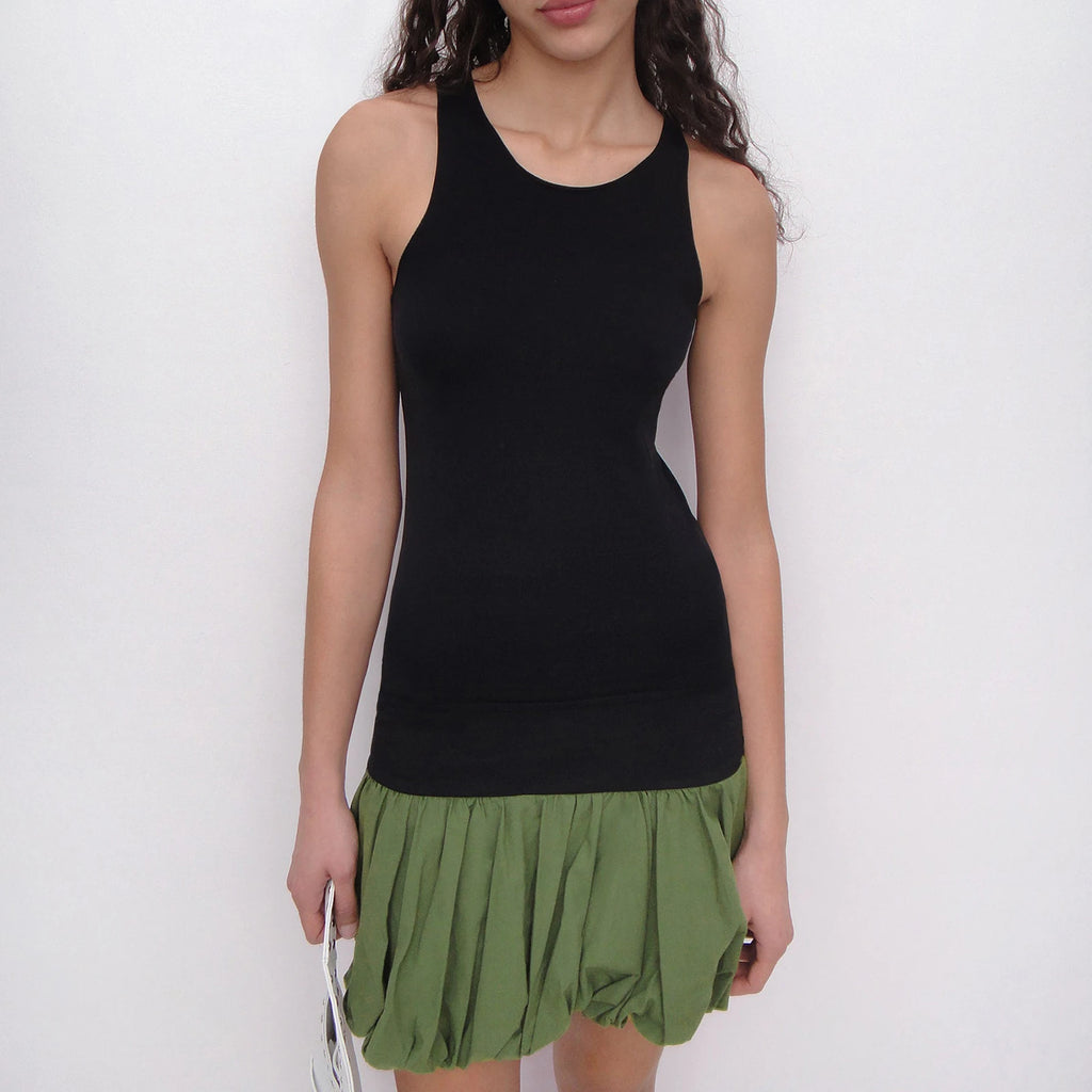 Glorol - Bubble Elastic Waist Pleated Skirt