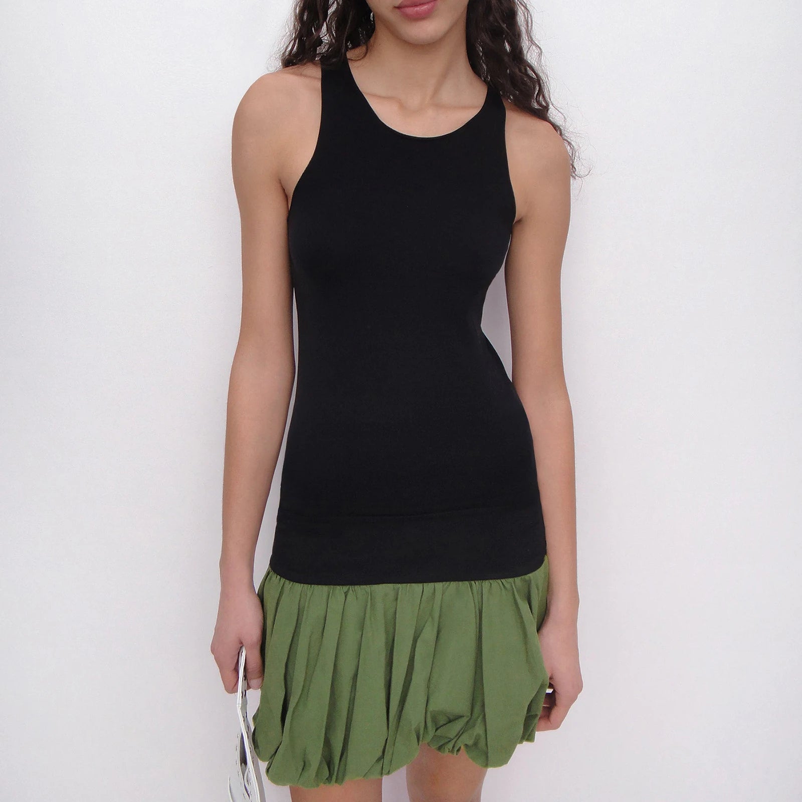 Glorol - Bubble Elastic Waist Pleated Skirt