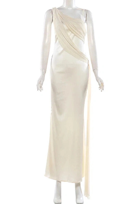 Glorol - Elegant Backless Straps Slim Maxi Dress
