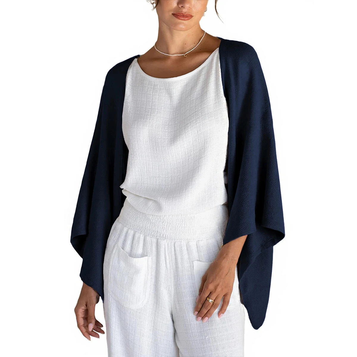 Glorol - Elegant Shawl Knit Loose Top