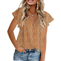 Glorol - Floral V-Neck Double-Layer Top