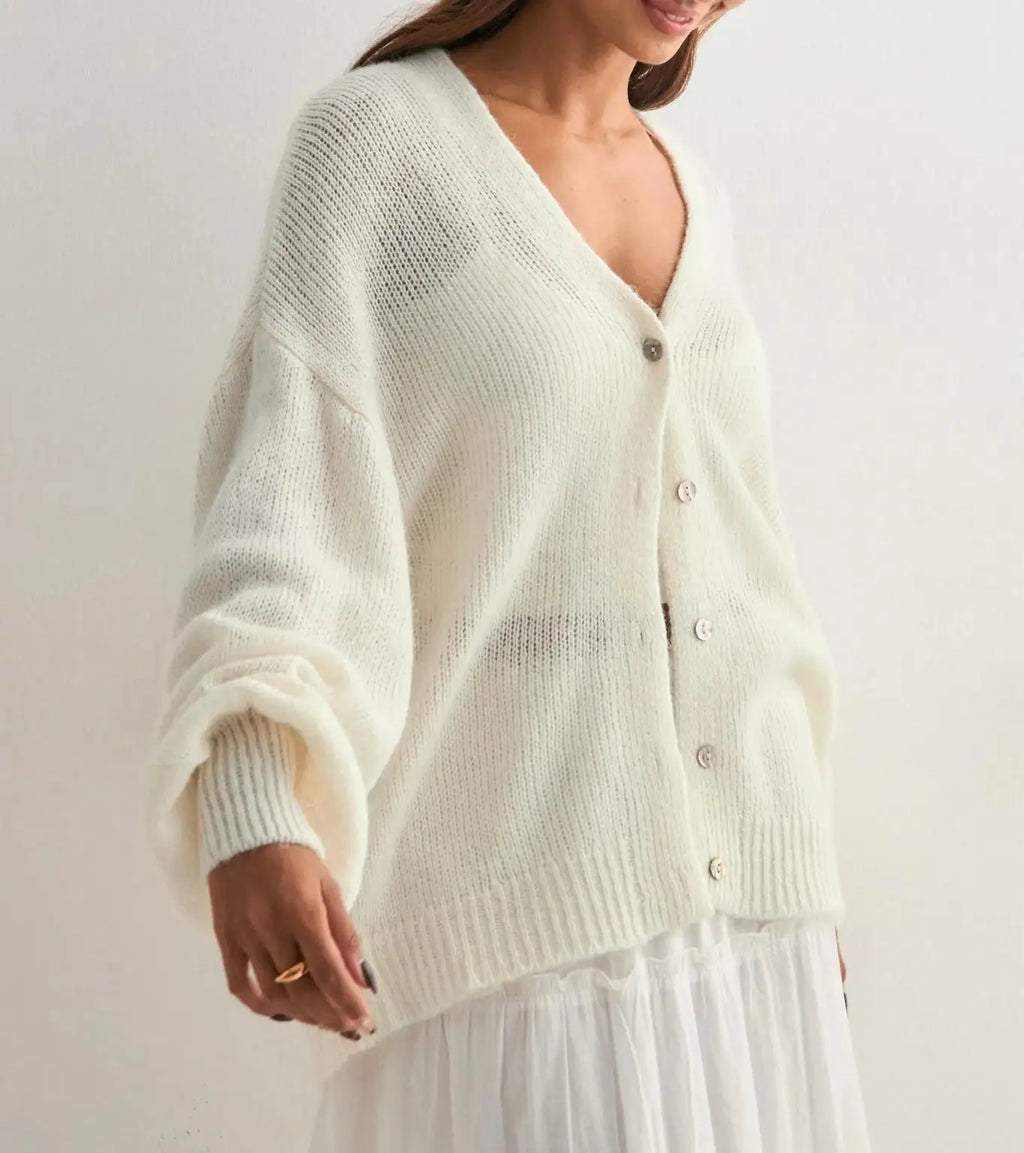 Glorol - Slim Button Patchwork Long Sleeve Top