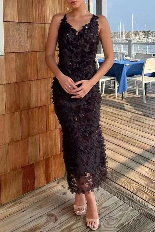 Backless High Waist Patchwork Maxi Dress