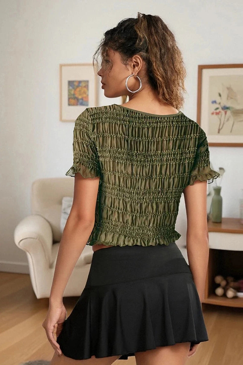 Glorol - Short Sleeve Slit Top