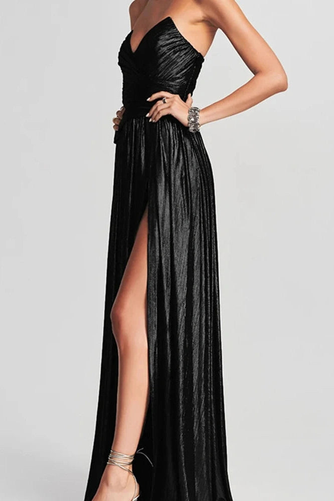 Glorol - Elegant Off-Shoulder High Waist Slim Maxi Dress