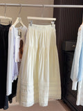 Glorol - High Waist Loose A-Line Lace Skirt