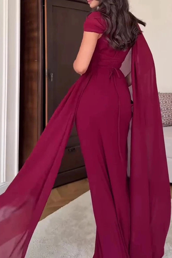Glorol - Elegant High Waist Slim Maxi Dress