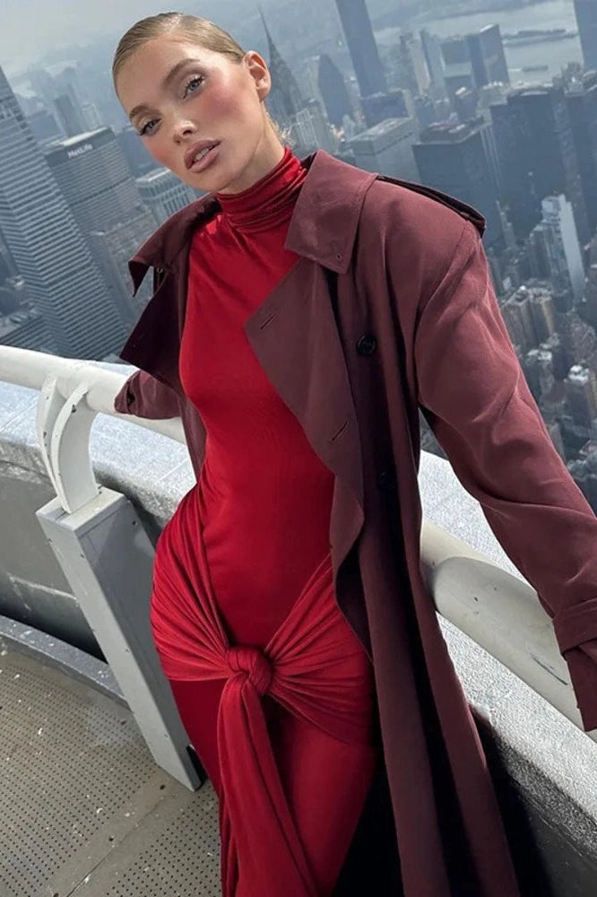 Glorol - Elegant Long Sleeve Bodycon Maxi Dress