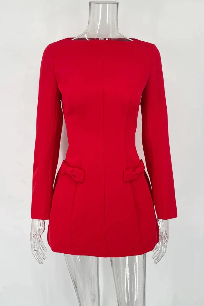 Glorol - Elegant Slim Patchwork High Waist Mini Dress