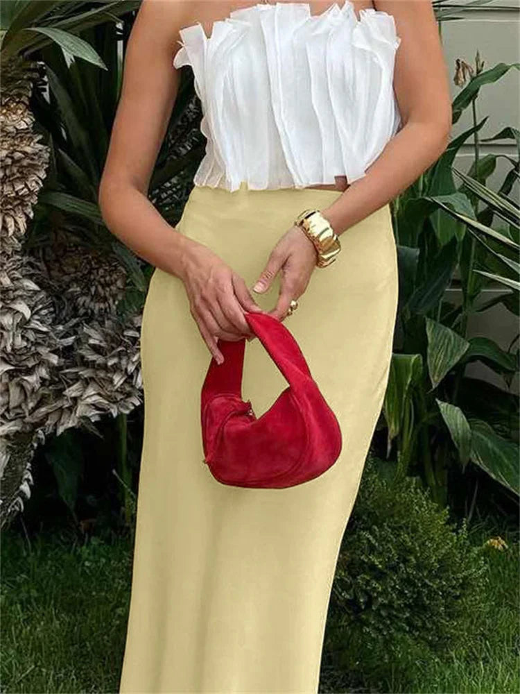Glorol - High Waist Patchwork Skirt
