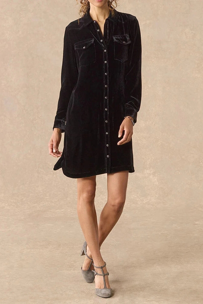 Glorol - Elegant Pocket Single Breasted Mini Dress